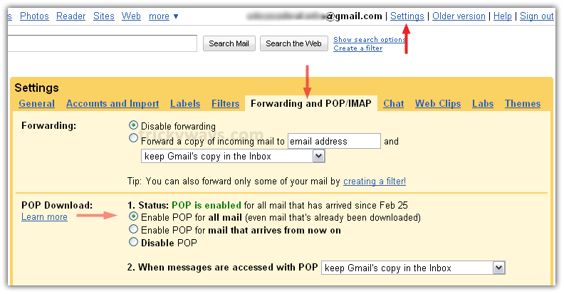 hoe in automatisch doorsturen in Outlook 2009 naar gmail