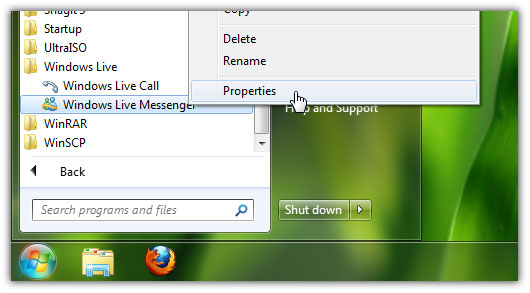 bandeja del sistema de mensajería en vivo de Windows 7
