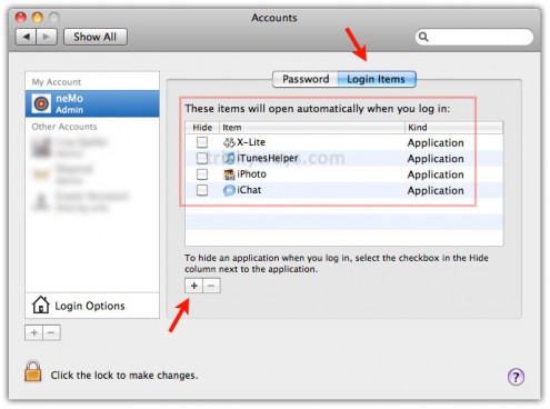 Add or Remove Start-up Applications on Mac OS X