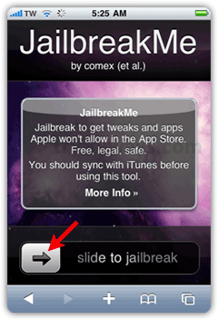 JailbreakMe : slide to create  jailbreak iphone 4