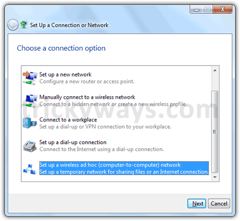 how to create ad hoc network in windows 7 wireless