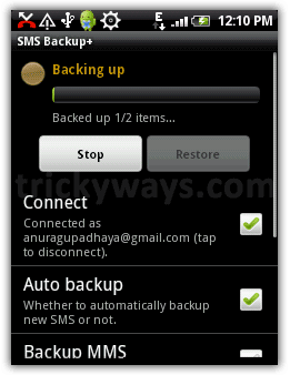 Backup SMS Android
