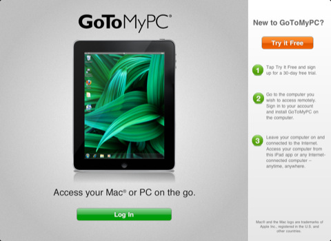 GoToMyPC App for iPad to Access Mac or PC Remotely | Downloads