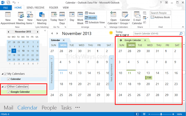 Outlook 2013 Google Kalender