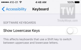 uppercase and lowercase keyboard settings