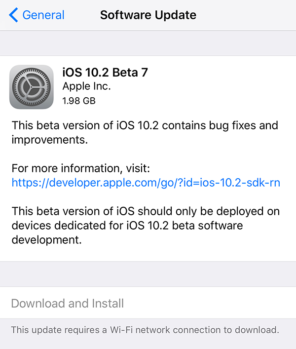 Apple Released iOS 10.2 Bets 7 to Developers and Public Beta