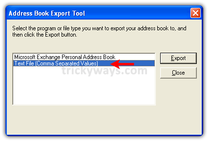 File to export as