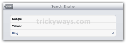 Safari default search engine 