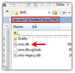 navigate-to-sms-db-folder