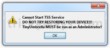 Canot start tss server tinyumbrella