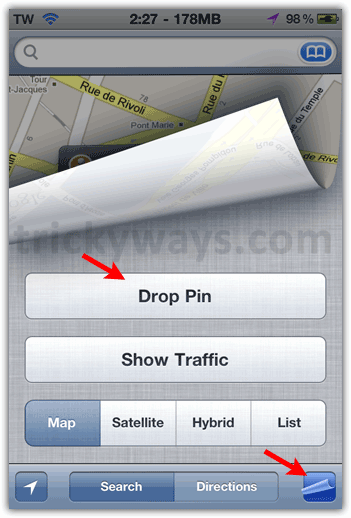 Drop pin on map