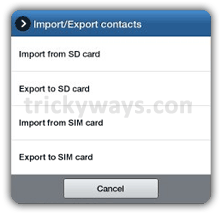 Import Export Contacts