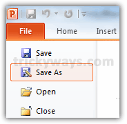 PowerPoint File Save As