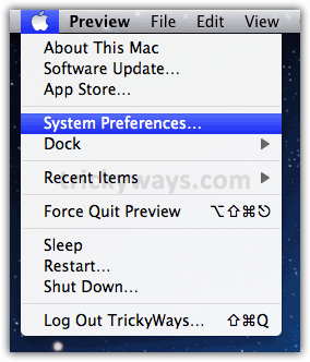OS X Lion Apple menu