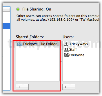 Shared folders OS X Lion