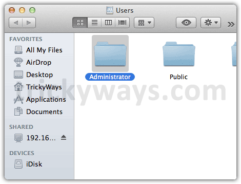 Windows 7 folders in OS X Lion