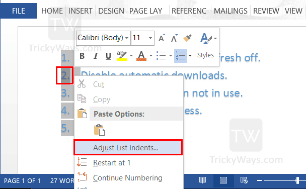 adjust-list-indents-word-2013