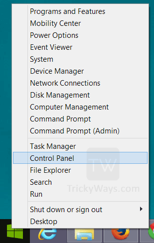 open-control-panel-from-desktop