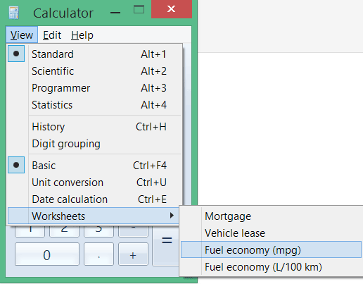 calculate-MPG-windows-calculator
