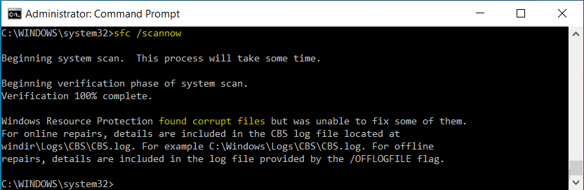 scan system files to fix errors