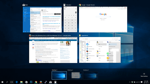 virtual desktops shortcuts windows 10