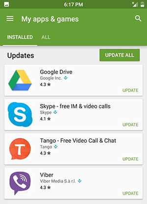 apps need to update