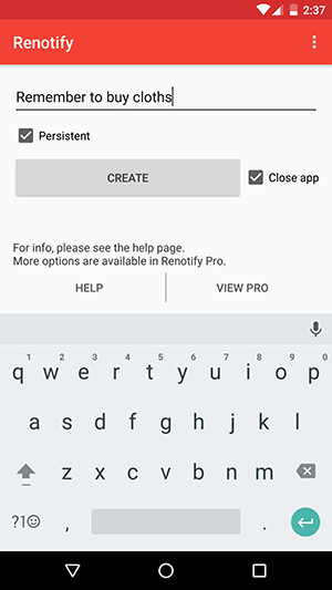 set quick reminder android