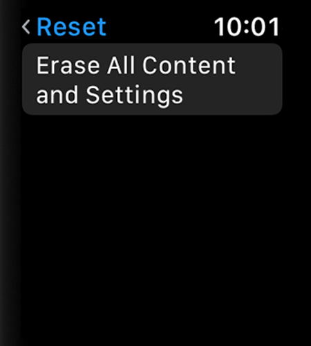 unpair and factory reset apple watch