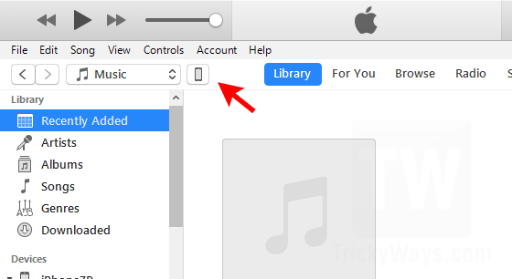 iphone connected in itunes