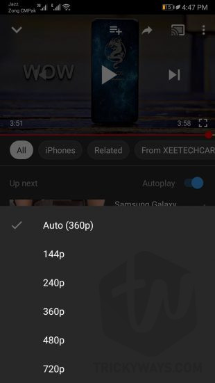 YouTube Video Quality Settings