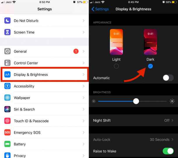 Different Ways to Enable Dark Mode in iOS 13 on iPhone & iPad