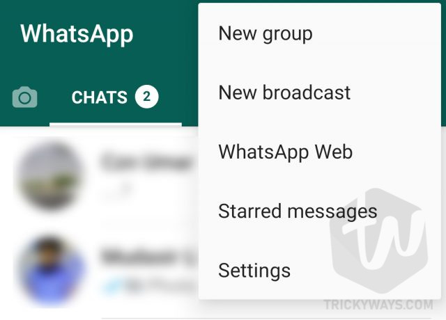 Whatsapp settings