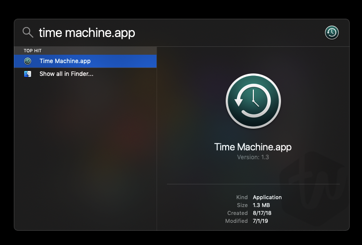 Time Machine app