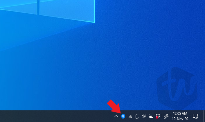 bluetooth icon showing in the taskbar