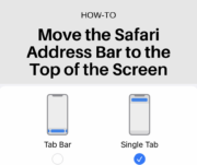 move the safari address bar to the top of the screen