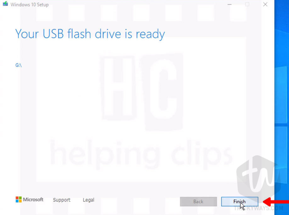 windows 10 usb flash drive is ready