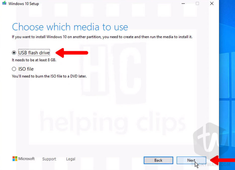 select-USB-flash-drive-and-click-next