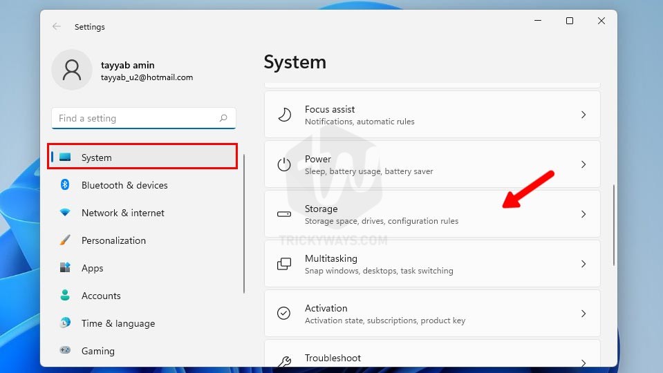 Windows 11 system settings