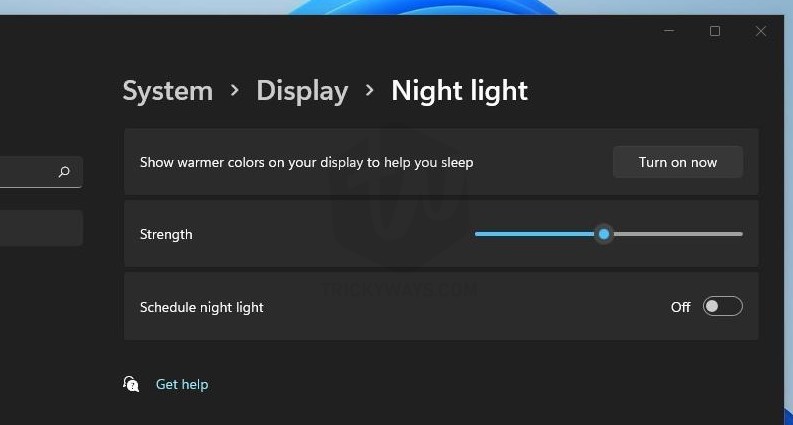 adjust night light windows 11